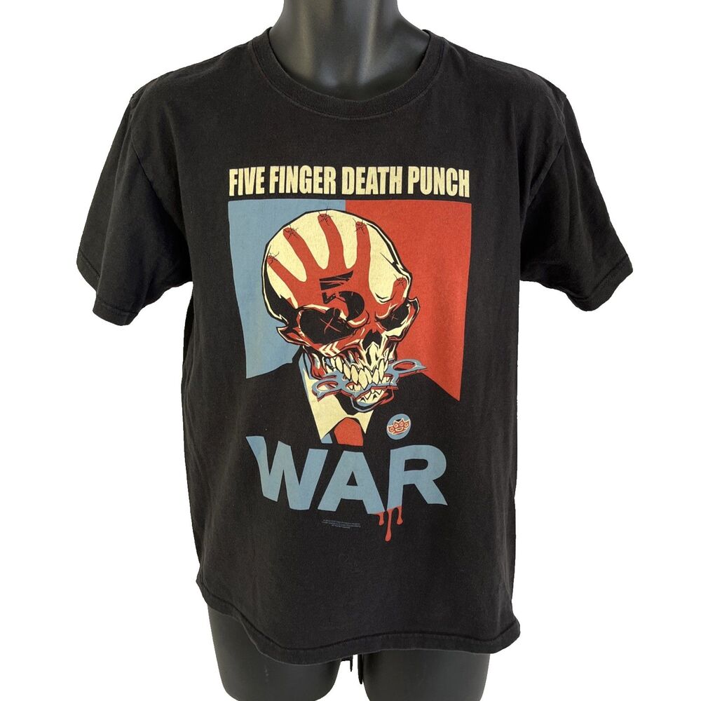 Vintage 2010 Five Finger Death Punch WAR T-Shirt Sz M Hanes